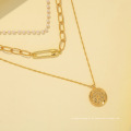 colar de pingente de ouro para mulheres, colares de pingente de várias camadas com corrente personalizada